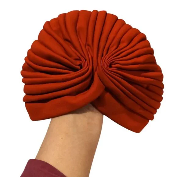 Rare Mid-Century Red Cotton Turban Head Wrap c.1950s–1960s - Picture 8 of 16